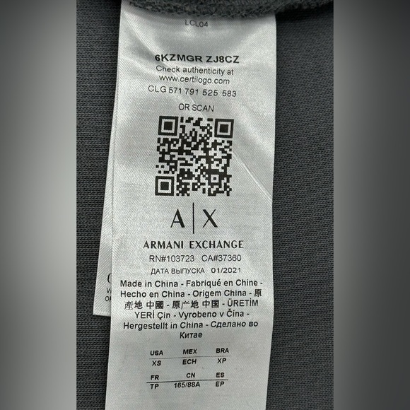 Armani Exchange IRIDESCENT LOGO CREW NECK SWEATSHIRT - Picture 8 of 9